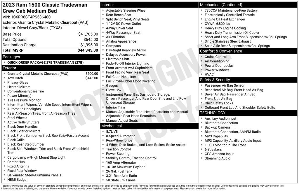 Used 2023 RAM 1500 Tradesman RWD image 10