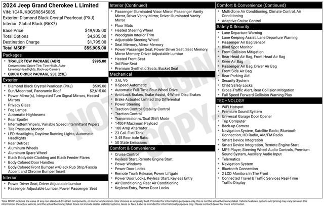 Used 2024 Jeep Grand Cherokee L Limited w/ Trailer Tow Package AWD/4WD image 33