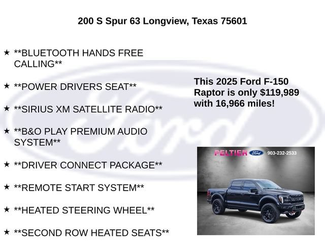 Used 2025 Ford F150 Raptor w/ Equipment Group 803A Raptor R AWD/4WD image 25