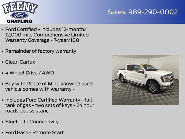 Certified 2024 Ford F150 Lariat w/ Equipment Group 502A High AWD/4WD image 4