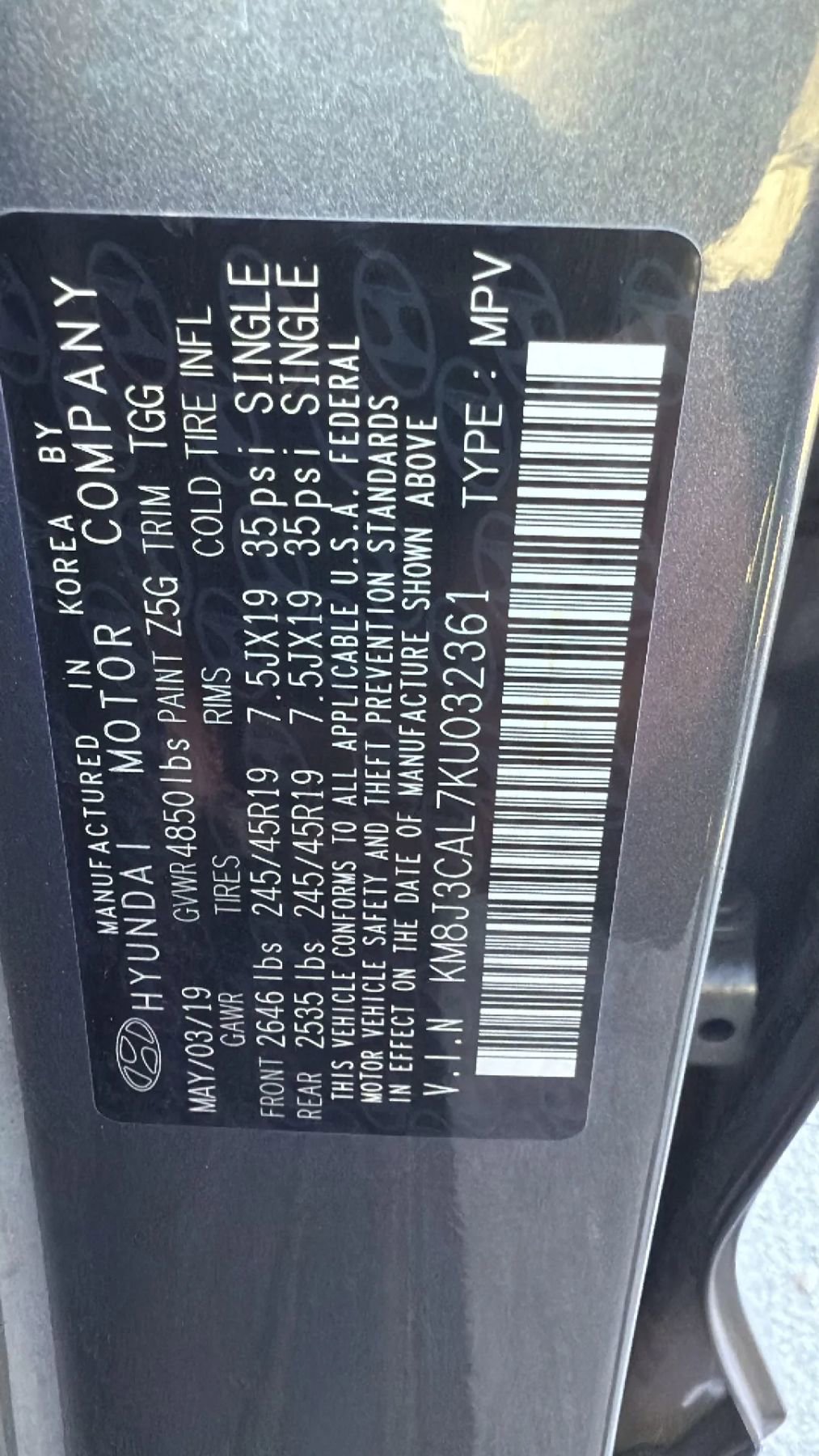 Used 2019 Hyundai Tucson Sport w/ Cargo Package AWD/4WD image 32