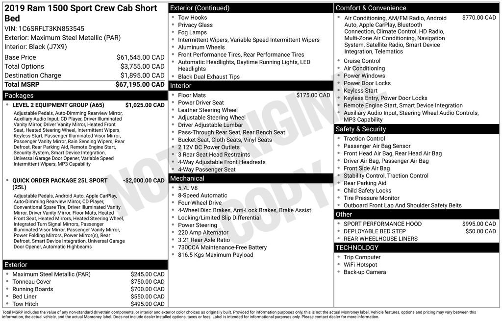 Used 2019 RAM 1500 Sport w/ Level 2 Equipment Group AWD/4WD image 38