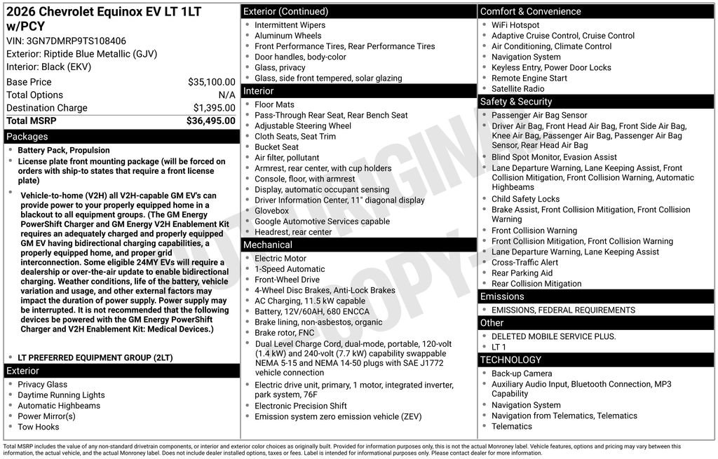 New 2026 Chevrolet Equinox EV LT image 6