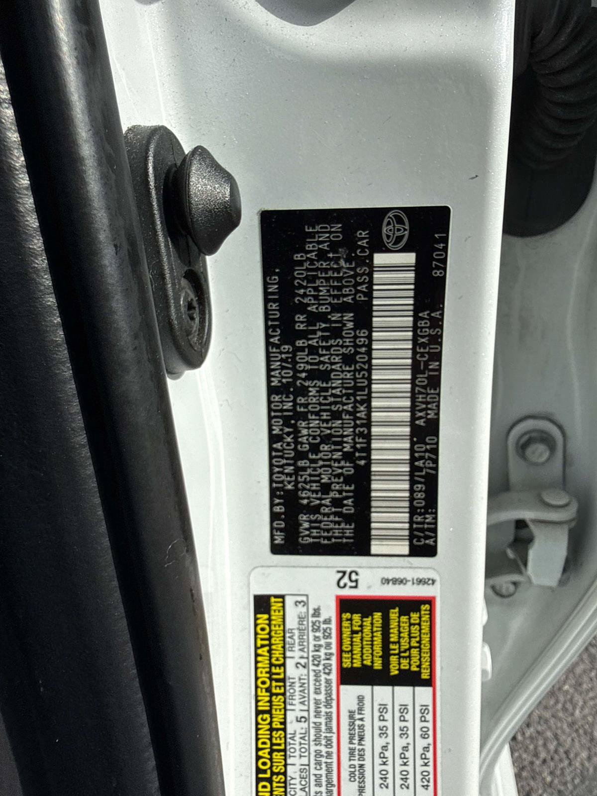 Used 2020 Toyota Camry XLE w/ Carpet Mat Package FWD image 27