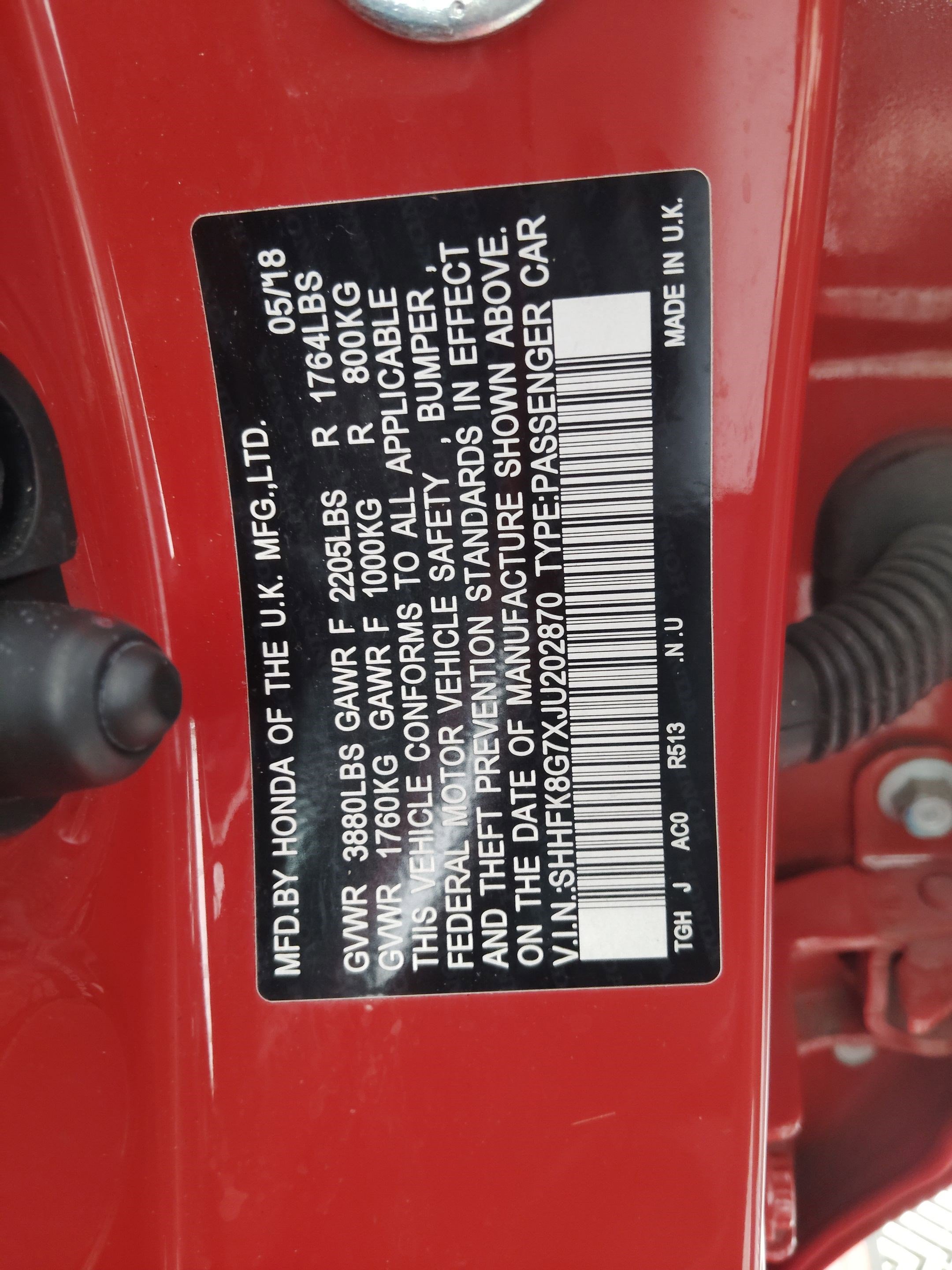 Certified 2018 Honda Civic Type R image 17