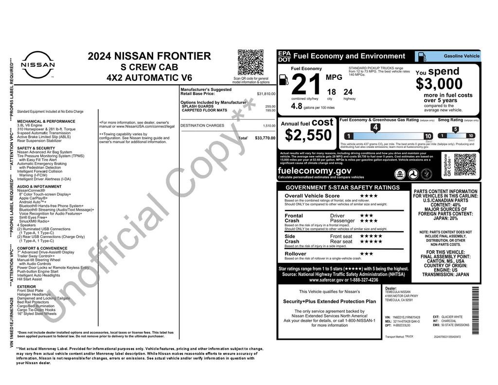 Used 2024 Nissan Frontier S image 3