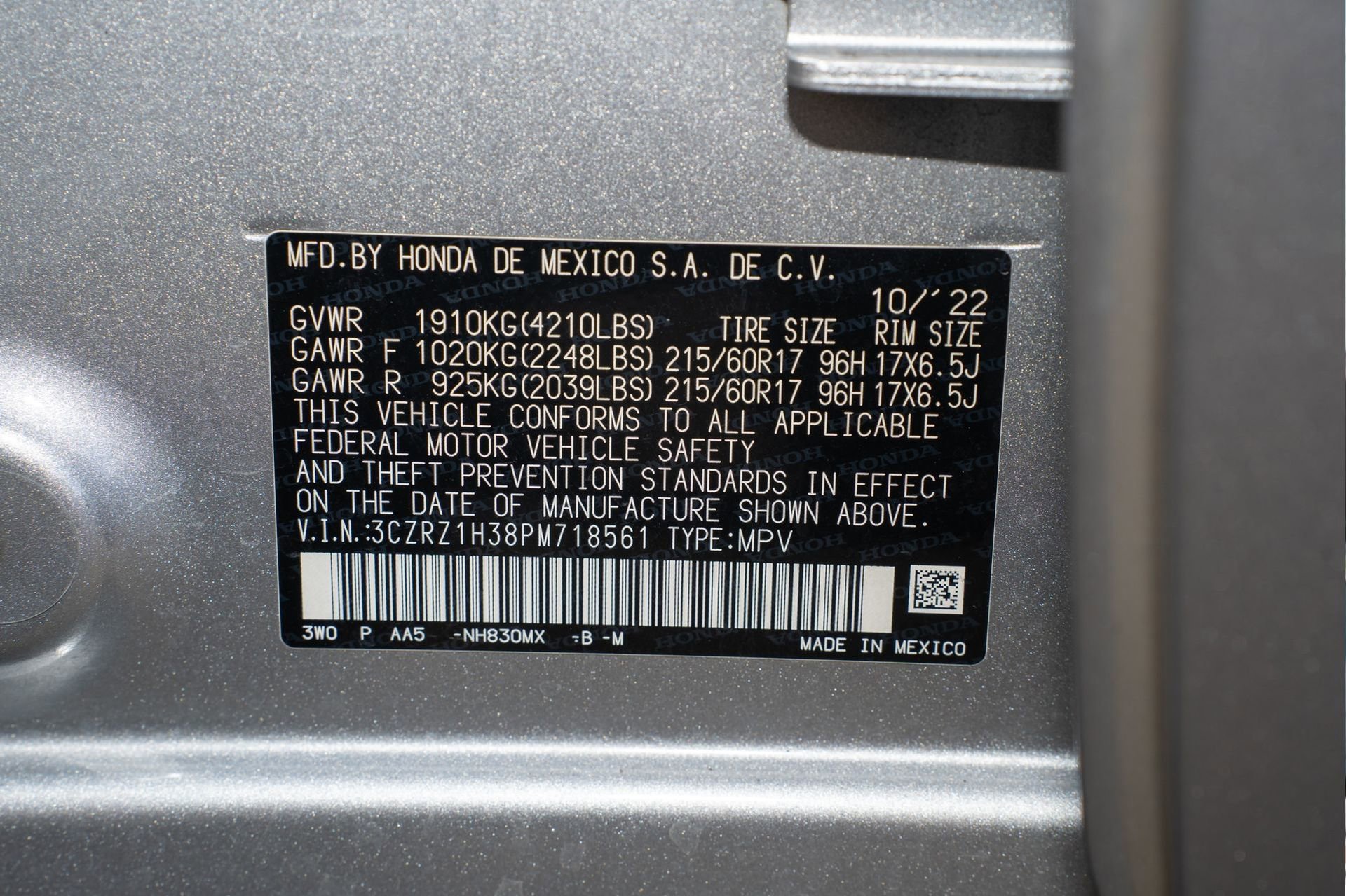 Certified 2023 Honda HR-V LX image 38