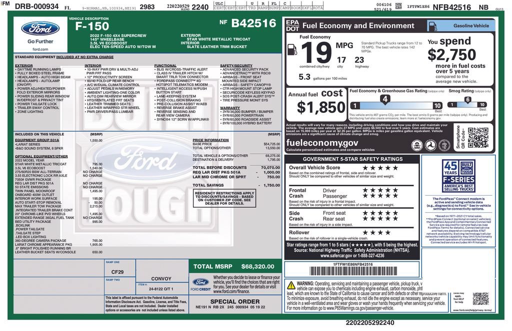Certified 2022 Ford F150 Lariat w/ Max Trailer Tow Package AWD/4WD image 5