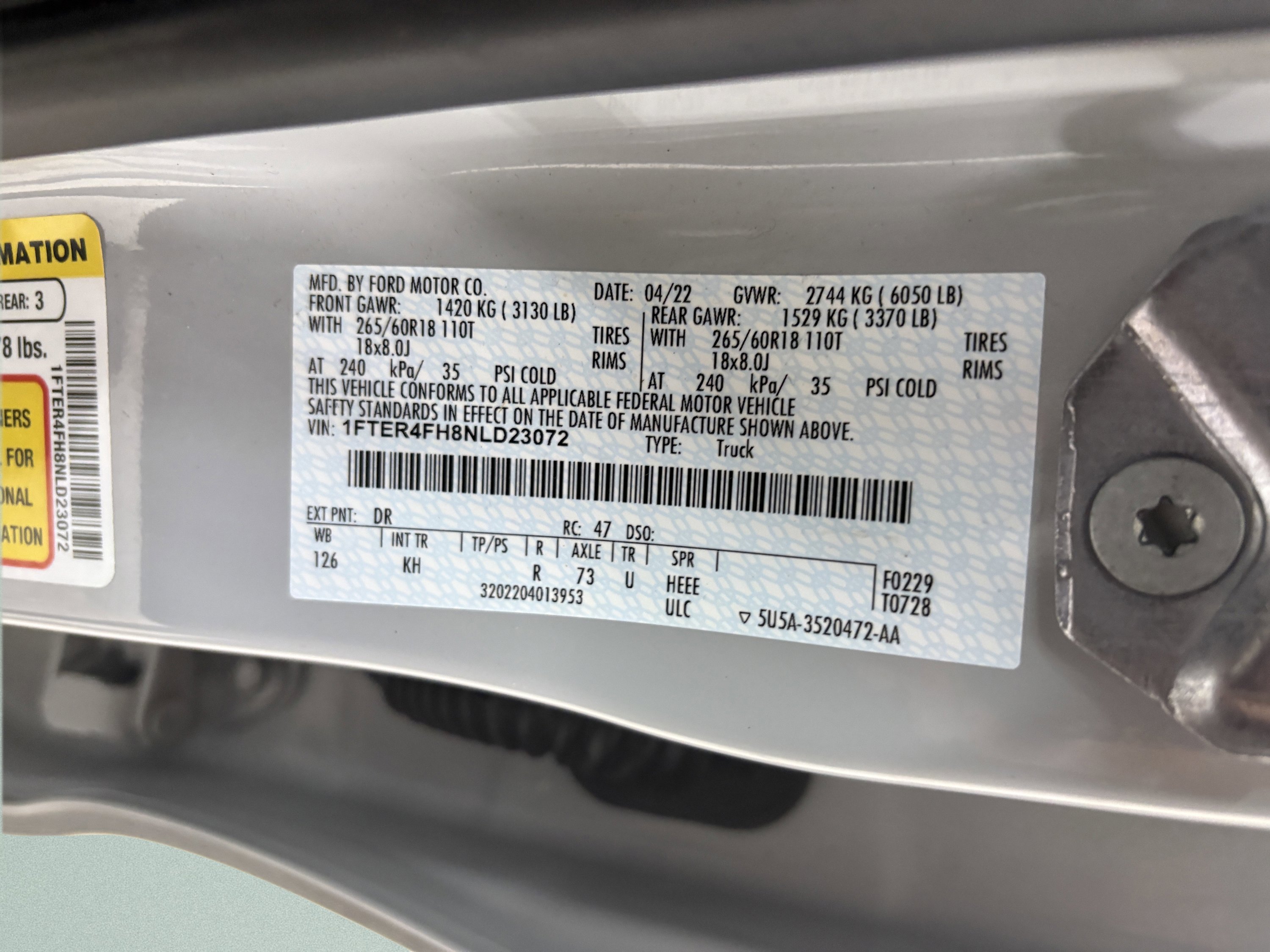 Used 2022 Ford Ranger Lariat w/ Equipment Group 501A High image 36