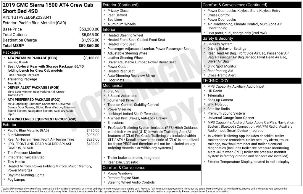 Used 2019 GMC Sierra 1500 AT4 w/ AT4 Premium Package AWD/4WD image 54