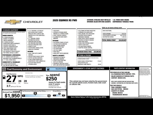 Used 2025 Chevrolet Equinox RS image 3