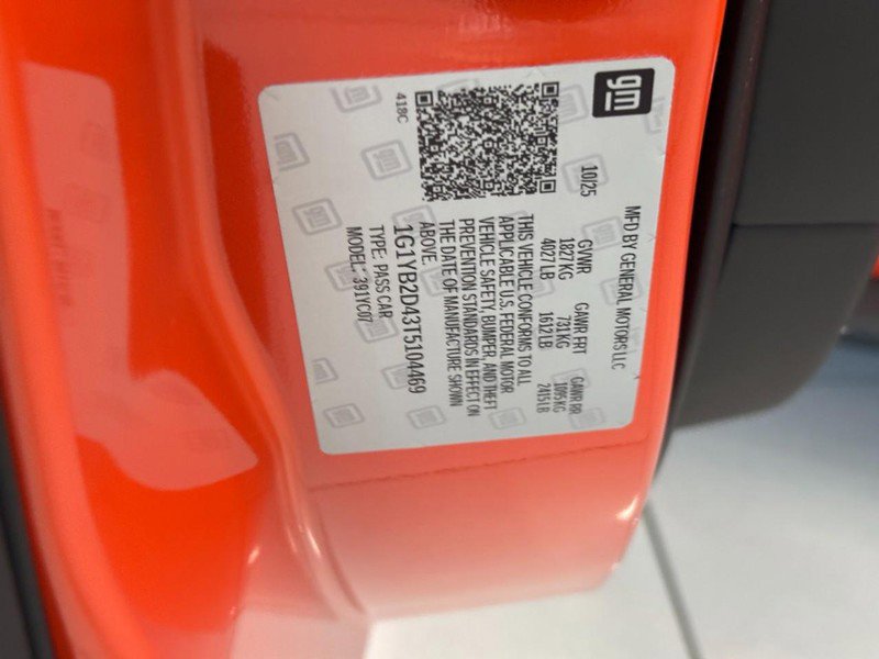 New 2026 Chevrolet Corvette Stingray Preferred Cpe w/ Battery Protection Package image 16