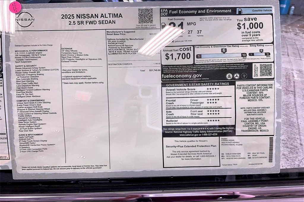 New 2025 Nissan Altima 2.5 SR image 13