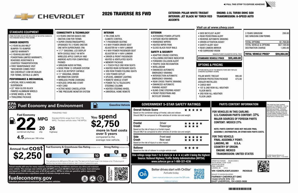 New 2026 Chevrolet Traverse RS image 4