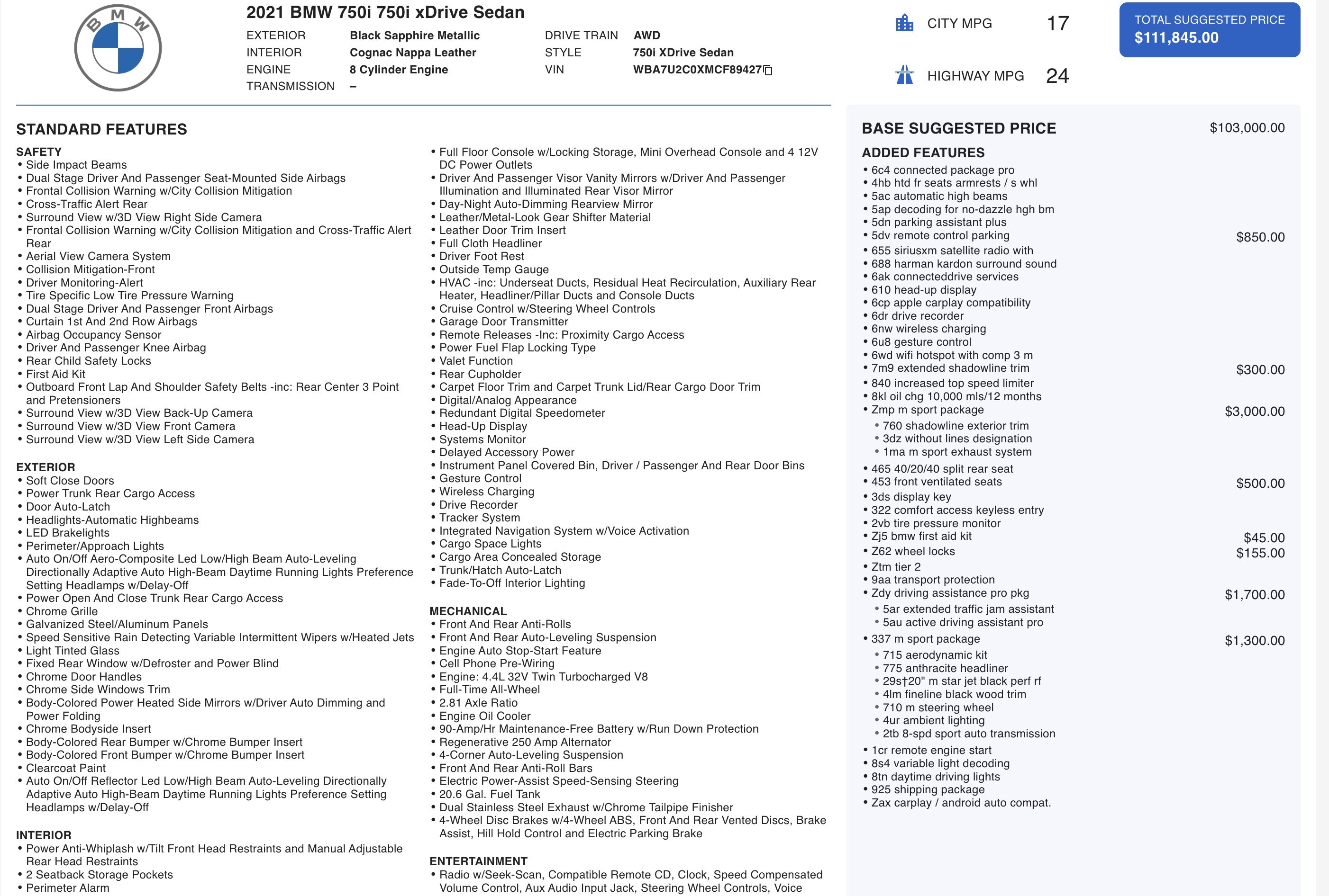 Used 2021 BMW 750i xDrive w/ M Sport Package image 2