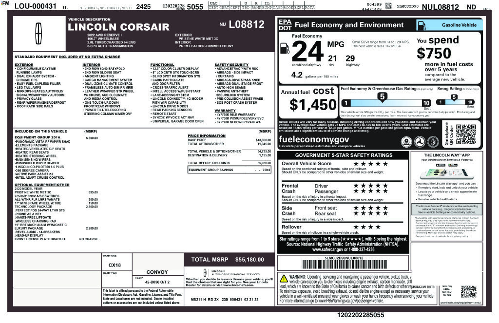 Used 2022 Lincoln Corsair Reserve w/ Equipment Group 201A AWD/4WD image 4