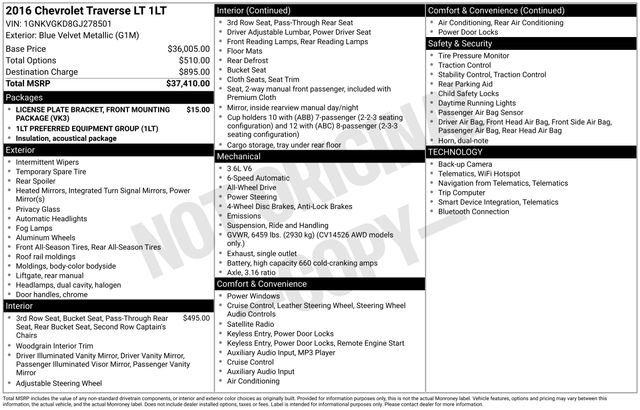 Used 2016 Chevrolet Traverse LT image 41