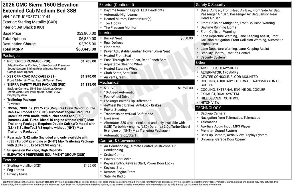 New 2026 GMC Sierra 1500 Elevation w/ Preferred Package AWD/4WD image 14