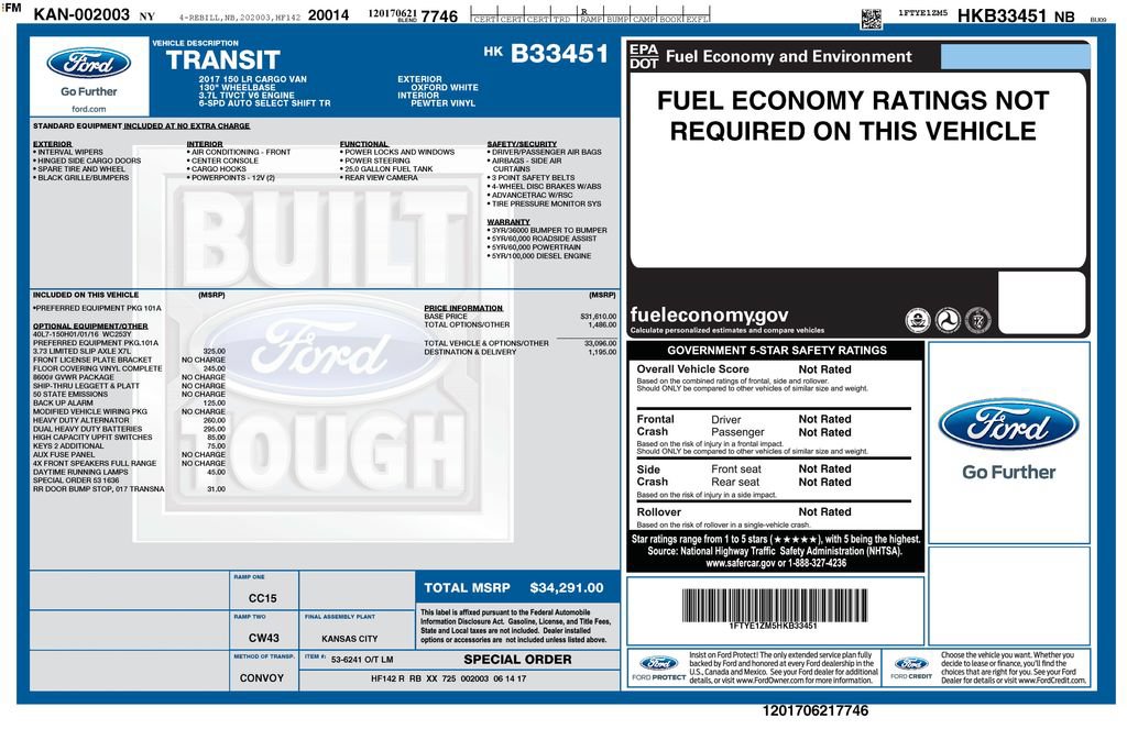 Used 2017 Ford Transit 150 130 Low Roof RWD image 24