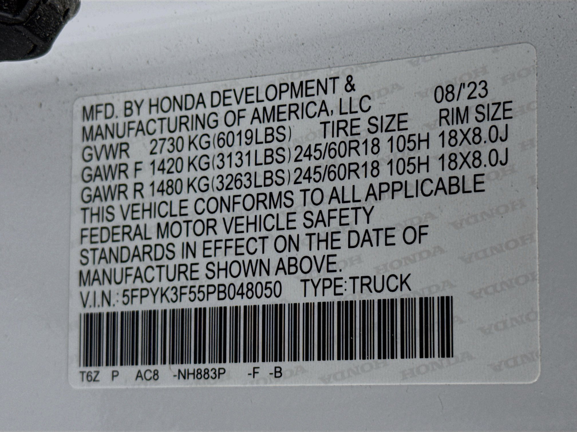 Certified 2023 Honda Ridgeline RTL image 31