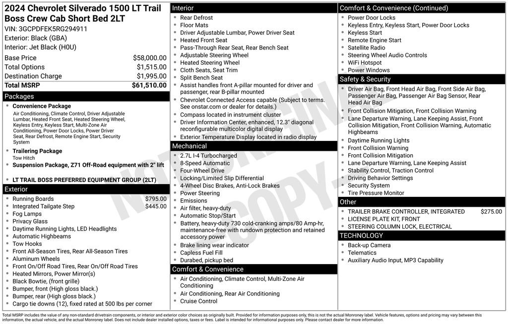 Used 2024 Chevrolet Silverado 1500 LT Trail Boss AWD/4WD image 8