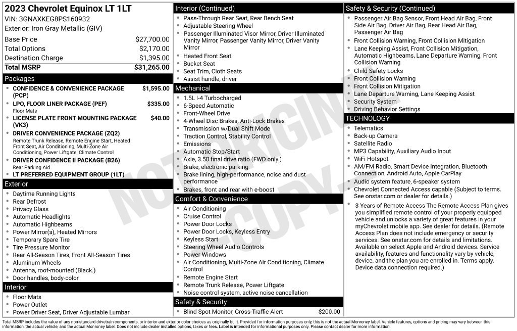 Used 2023 Chevrolet Equinox LT FWD image 39