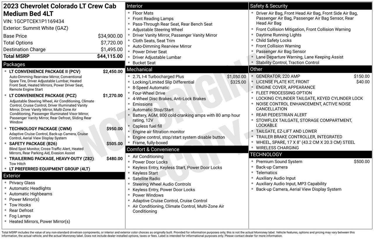 Used 2023 Chevrolet Colorado LT w/ LT Convenience Package II AWD/4WD image 5