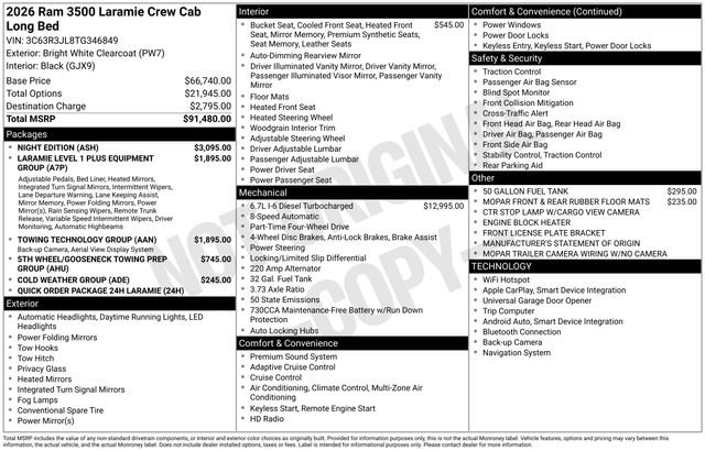 New 2026 RAM 3500 Laramie w/ Night Edition AWD/4WD image 48