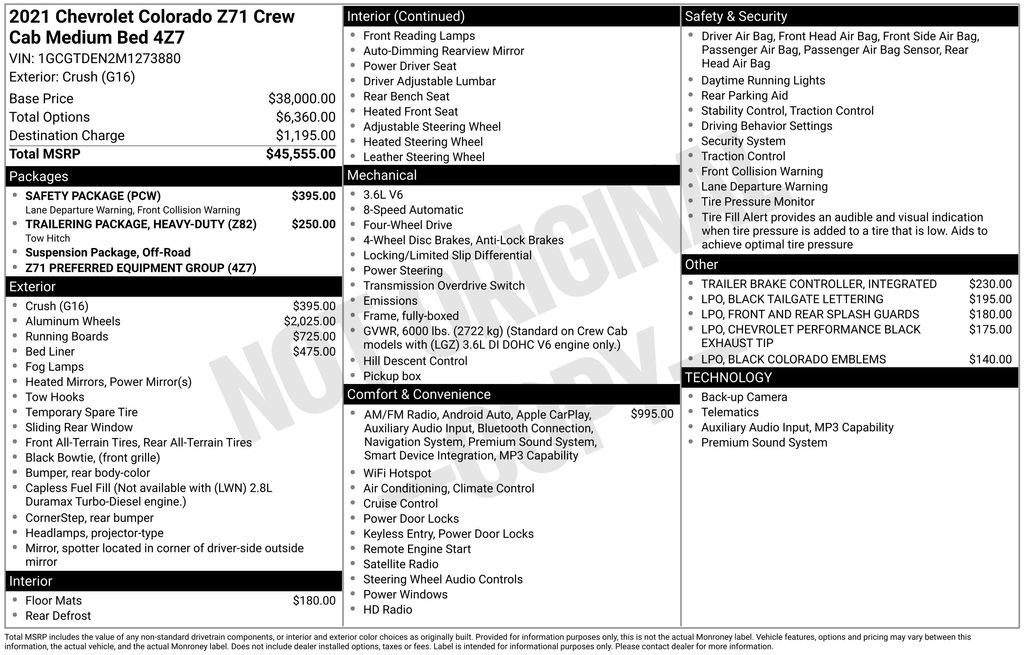 Used 2021 Chevrolet Colorado Z71 w/ Safety Package AWD/4WD image 38