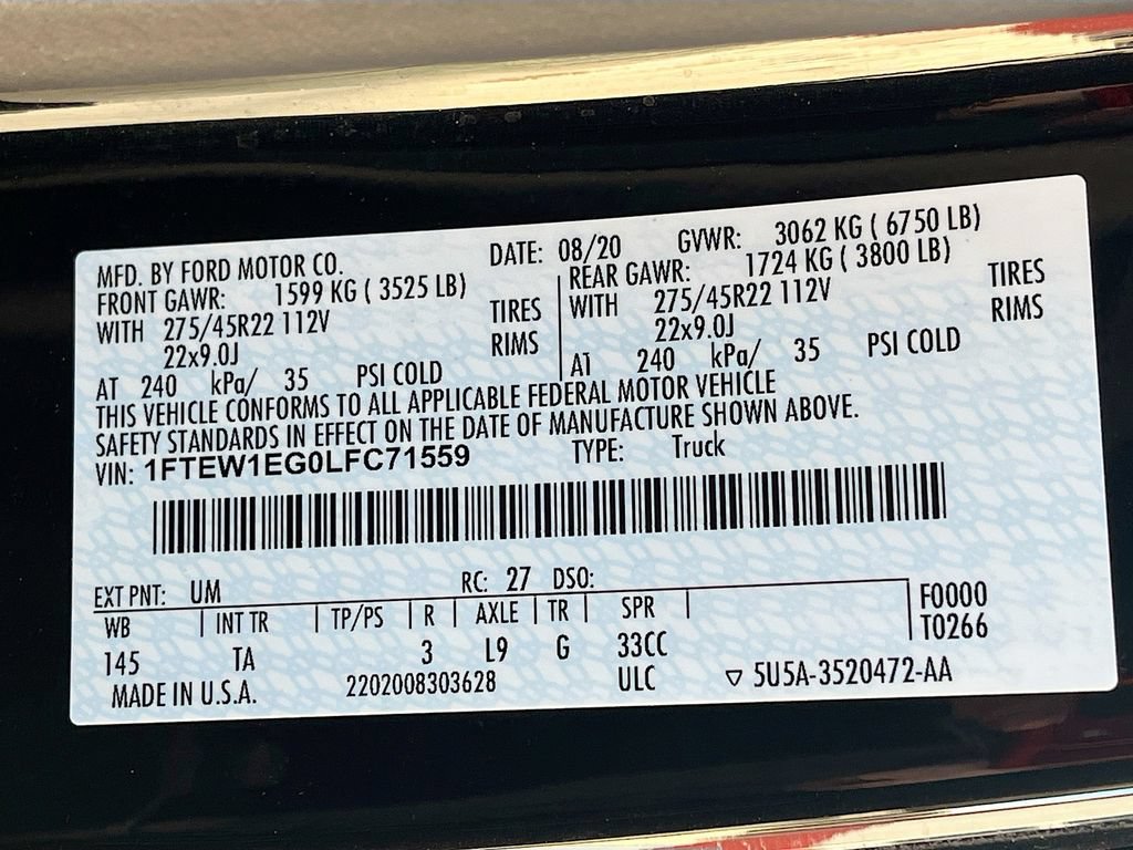 Used 2020 Ford F150 Limited w/ Trailer Tow Package AWD/4WD image 33