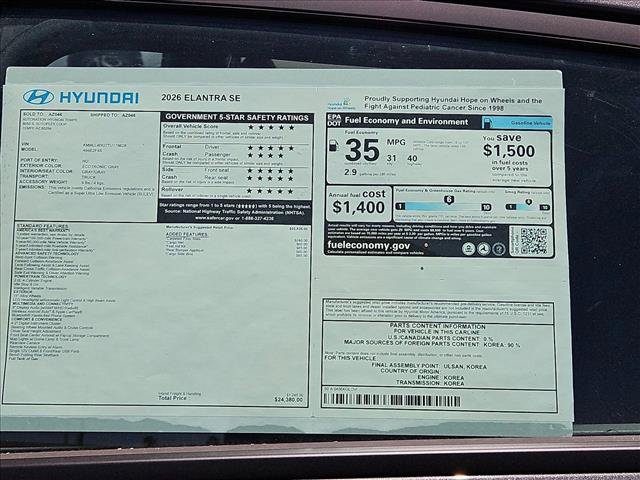 New 2026 Hyundai Elantra SE FWD image 17