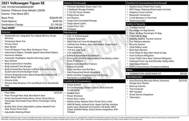 Used 2021 Volkswagen Tiguan SE image 20