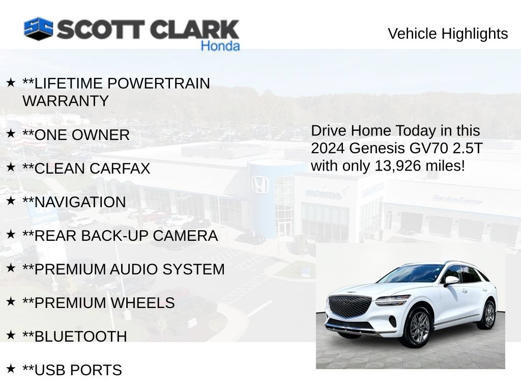 Used 2024 Genesis GV70 2.5T AWD/4WD image 12