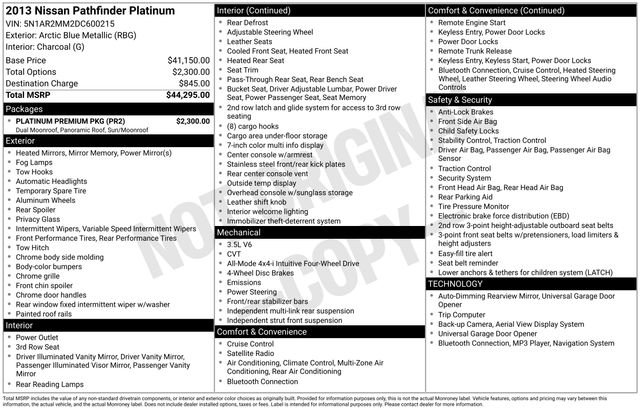 Used 2013 Nissan Pathfinder Platinum w/ Platinum Premium Pkg image 10