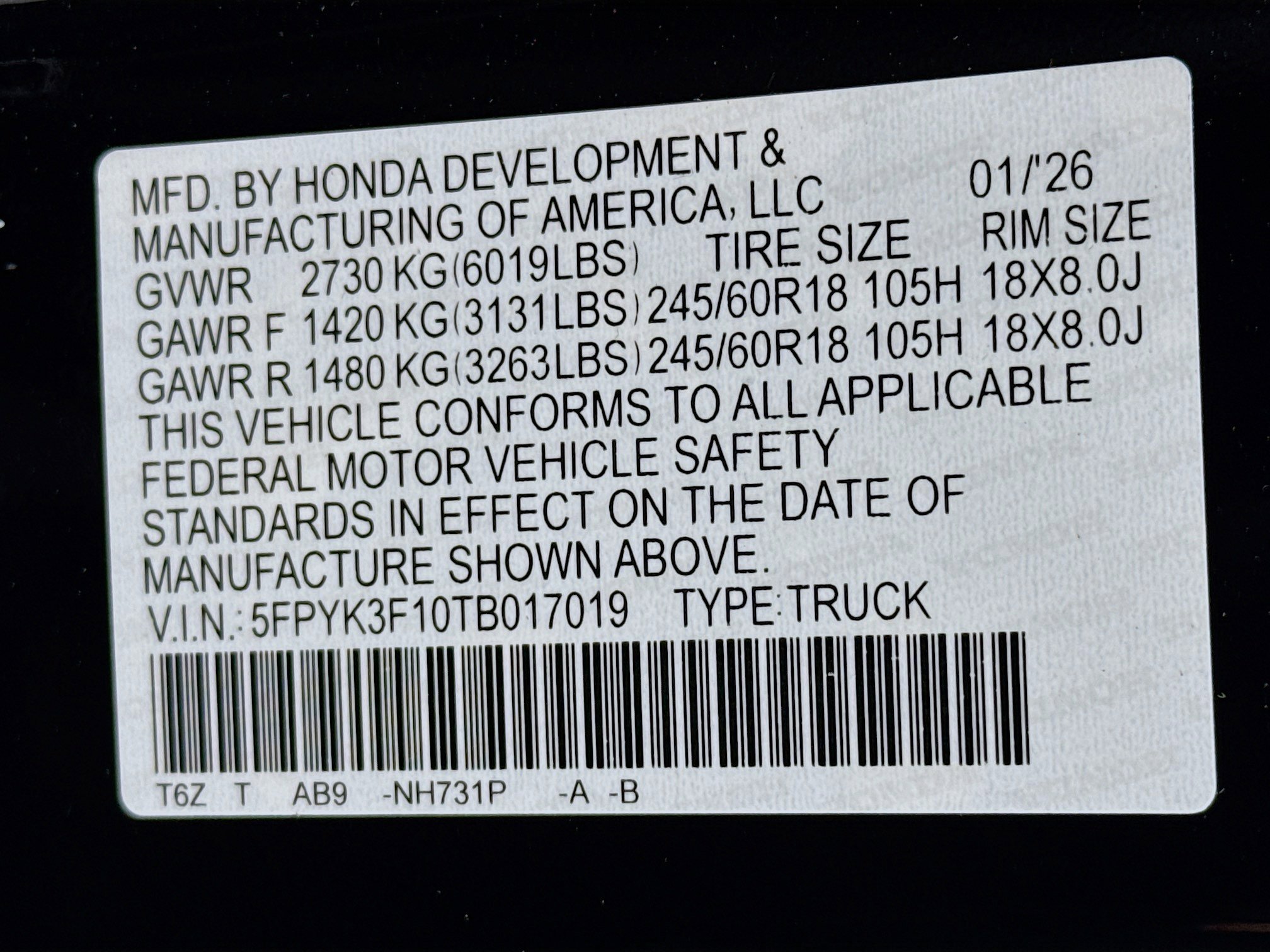 New 2026 Honda Ridgeline Sport image 29