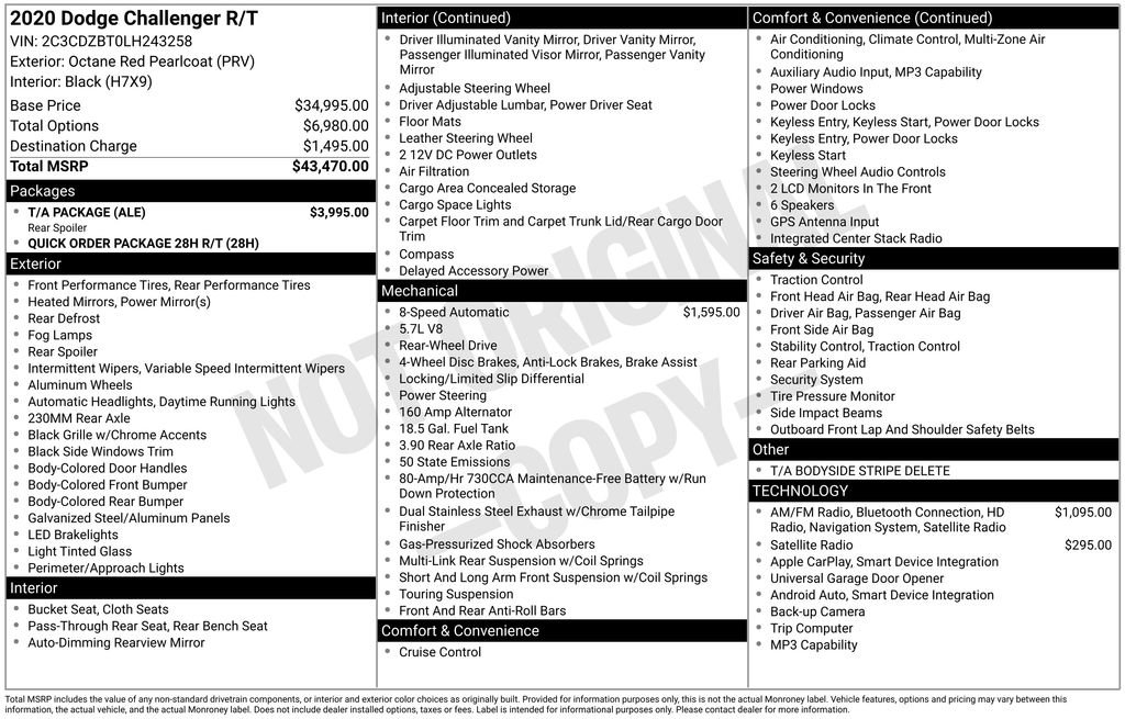 Used 2020 Dodge Challenger R/T w/ T/A Package image 35