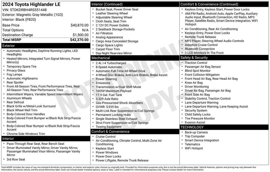 Used 2024 Toyota Highlander LE image 27