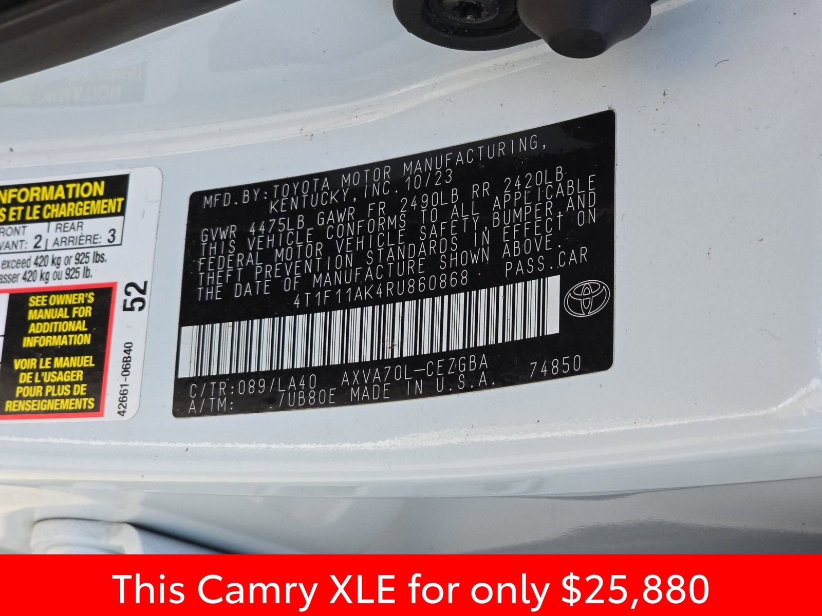 Used 2024 Toyota Camry XLE image 41