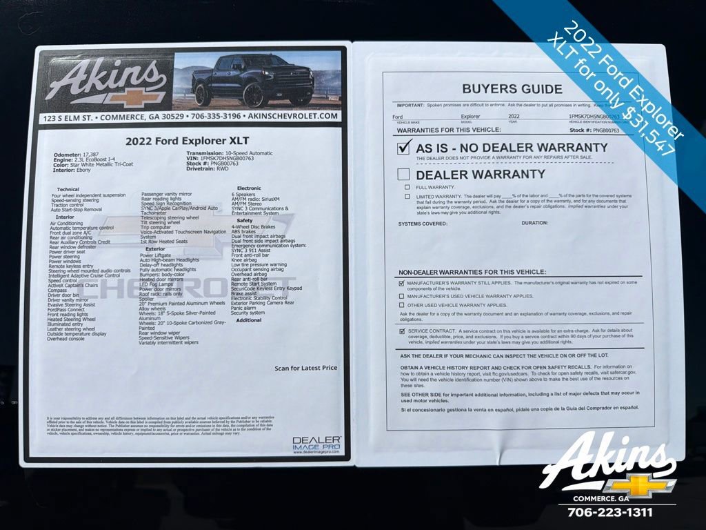 Used 2022 Ford Explorer XLT w/ Equipment Group 202A image 12