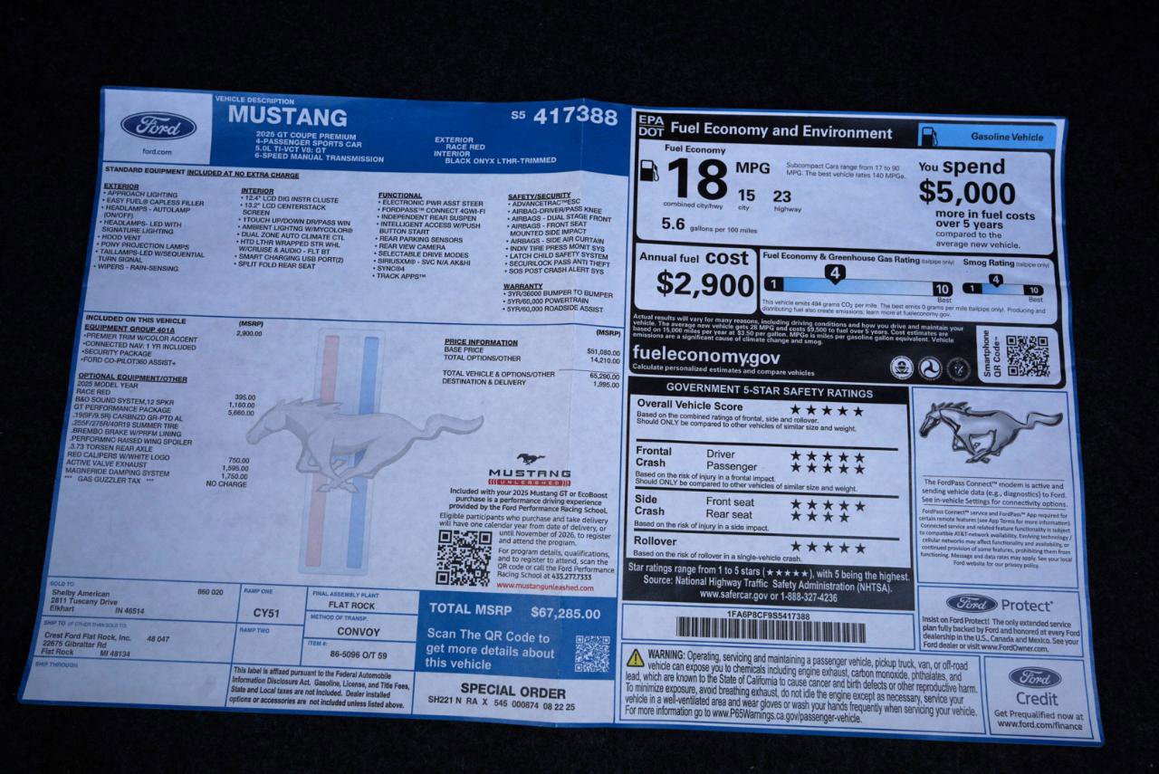 Used 2025 Ford Mustang GT Premium w/ GT Performance Package image 55