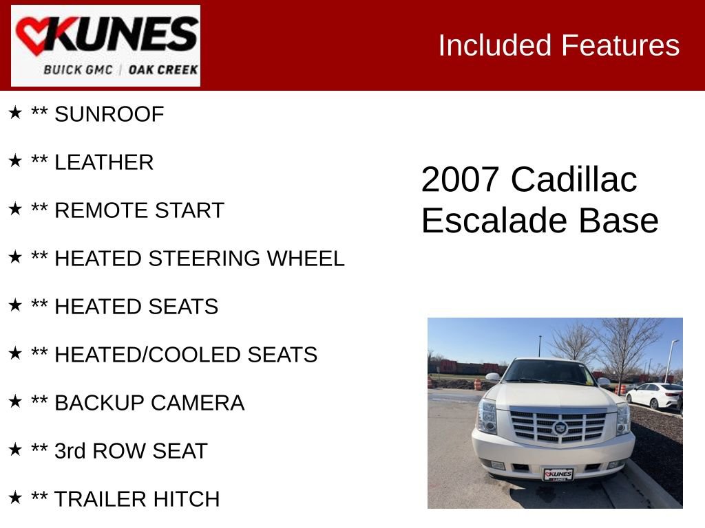 Used 2007 Cadillac Escalade AWD w/ Information Package image 2