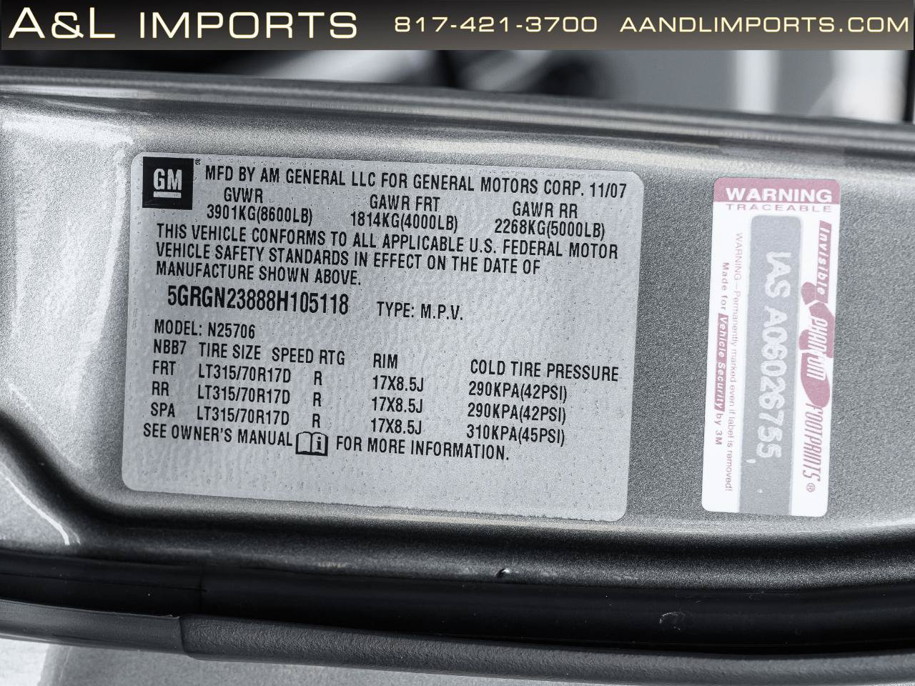 Used 2008 HUMMER H2 AWD/4WD image 65