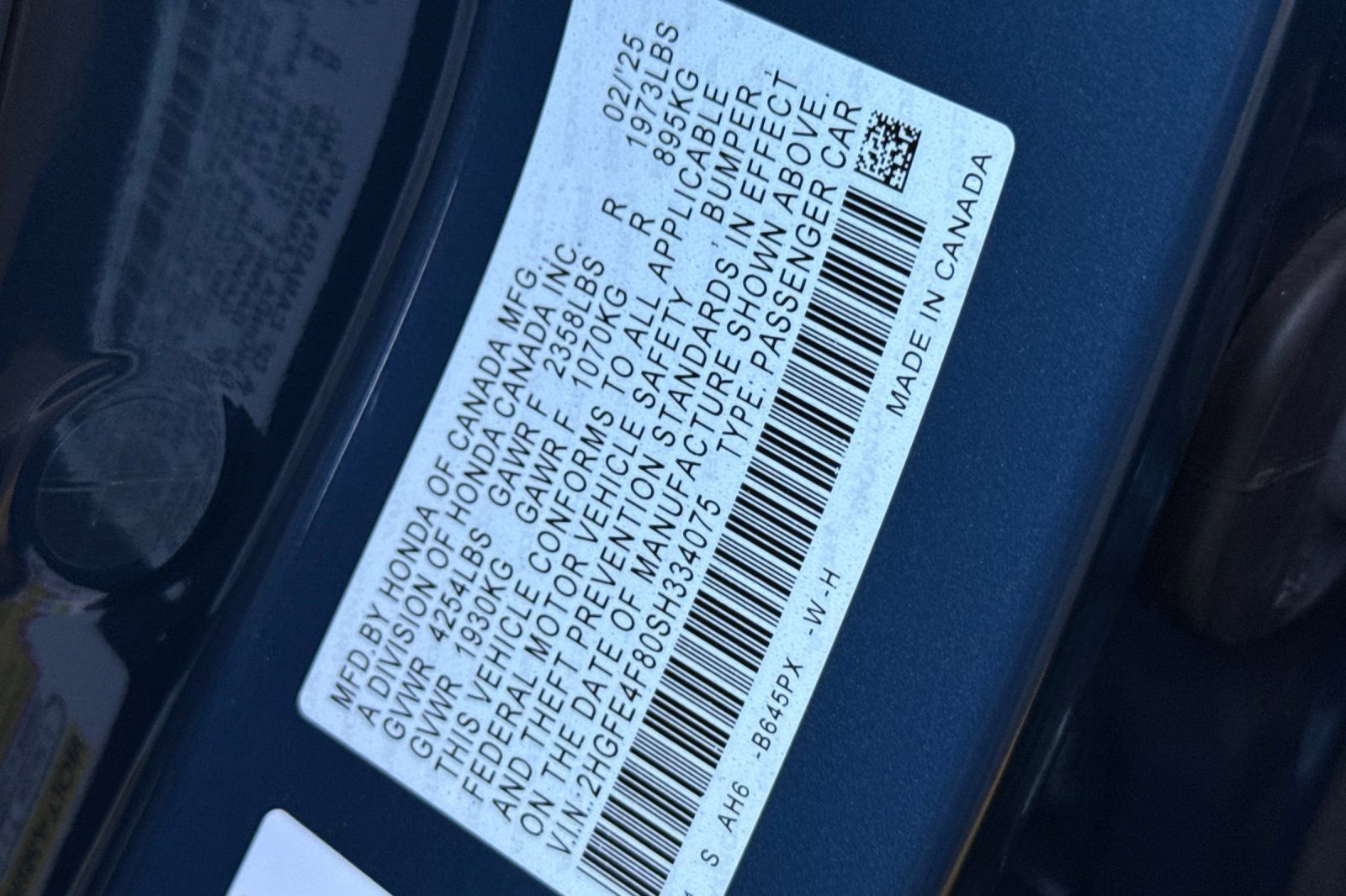 Certified 2025 Honda Civic Sport image 27