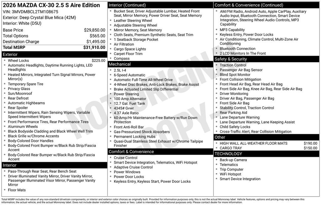 New 2026 MAZDA CX-30 AWD 2.5 S image 35