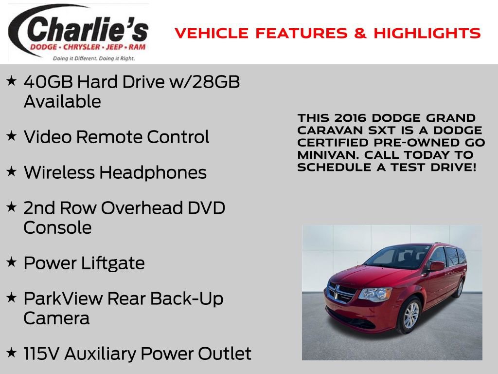 Certified 2016 Dodge Grand Caravan SXT w/ Rear Park Assist Package image 20