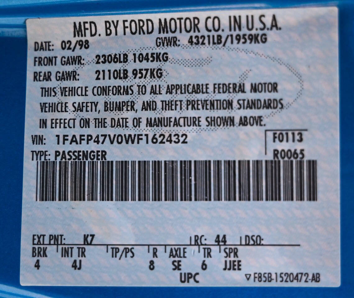 Used 1998 Ford Mustang Cobra RWD image 73