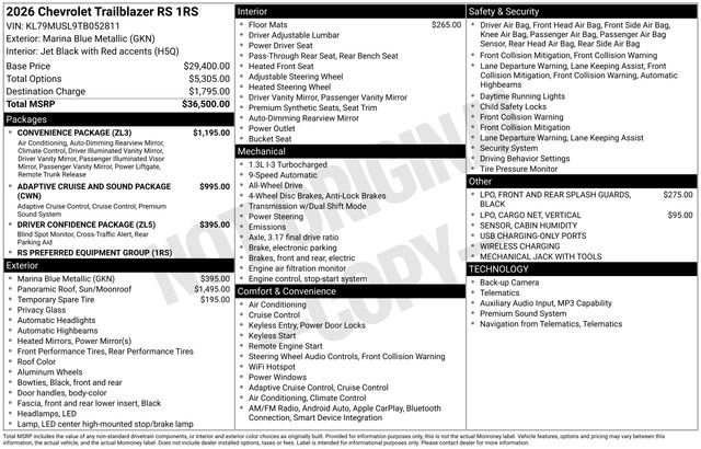 Certified 2026 Chevrolet TrailBlazer RS w/ Convenience Package image 26