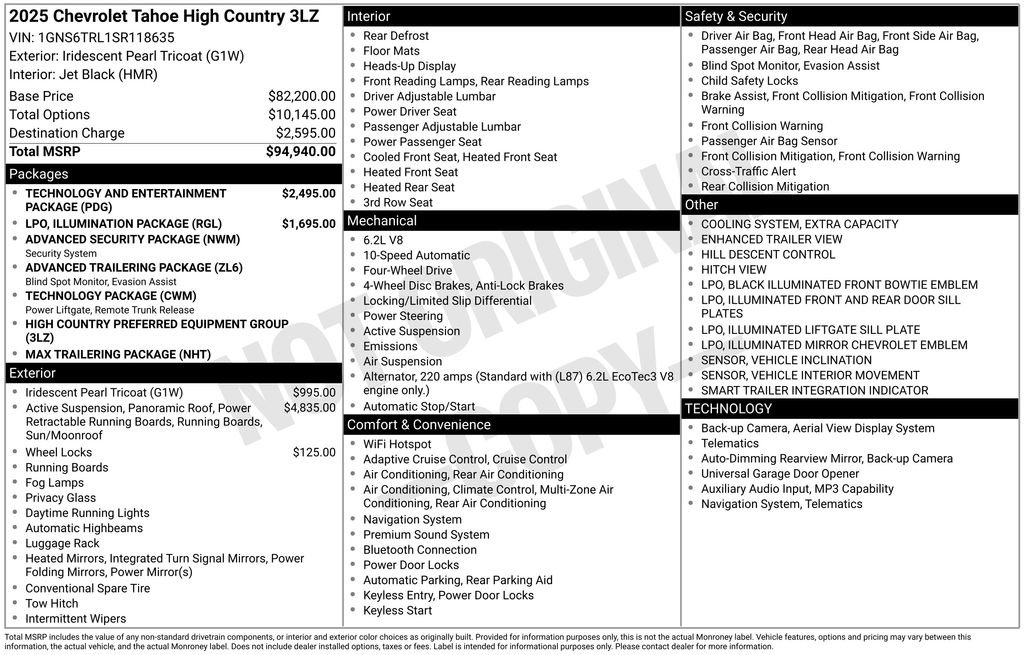 Used 2025 Chevrolet Tahoe High Country AWD/4WD image 37