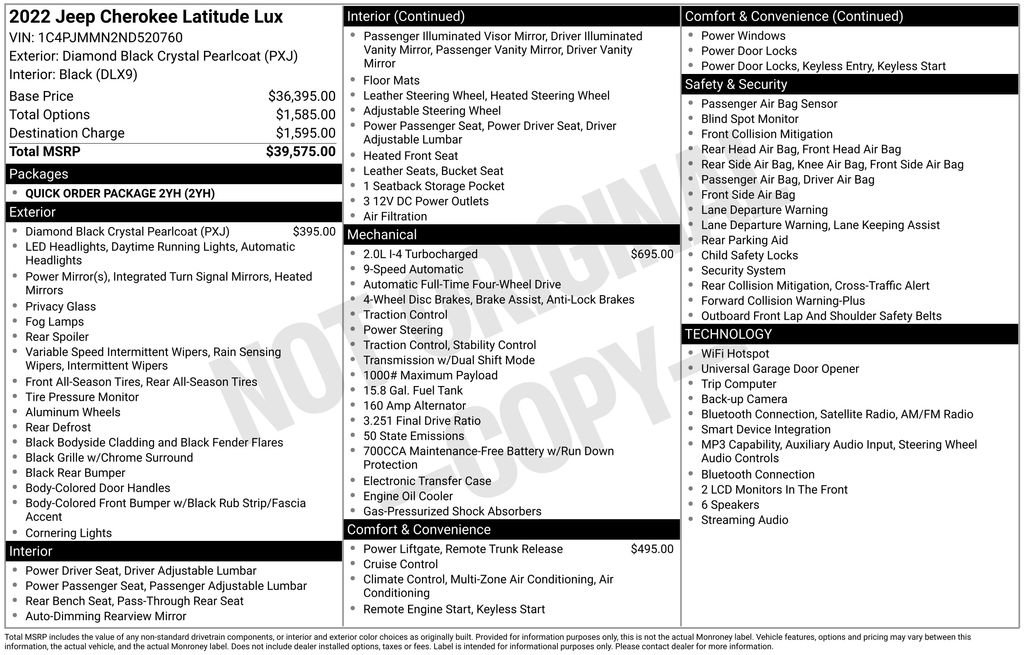 Certified 2022 Jeep Cherokee Latitude Lux AWD/4WD image 18