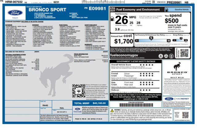 Used 2023 Ford Bronco Sport Outer Banks w/ Tech Package AWD/4WD image 3